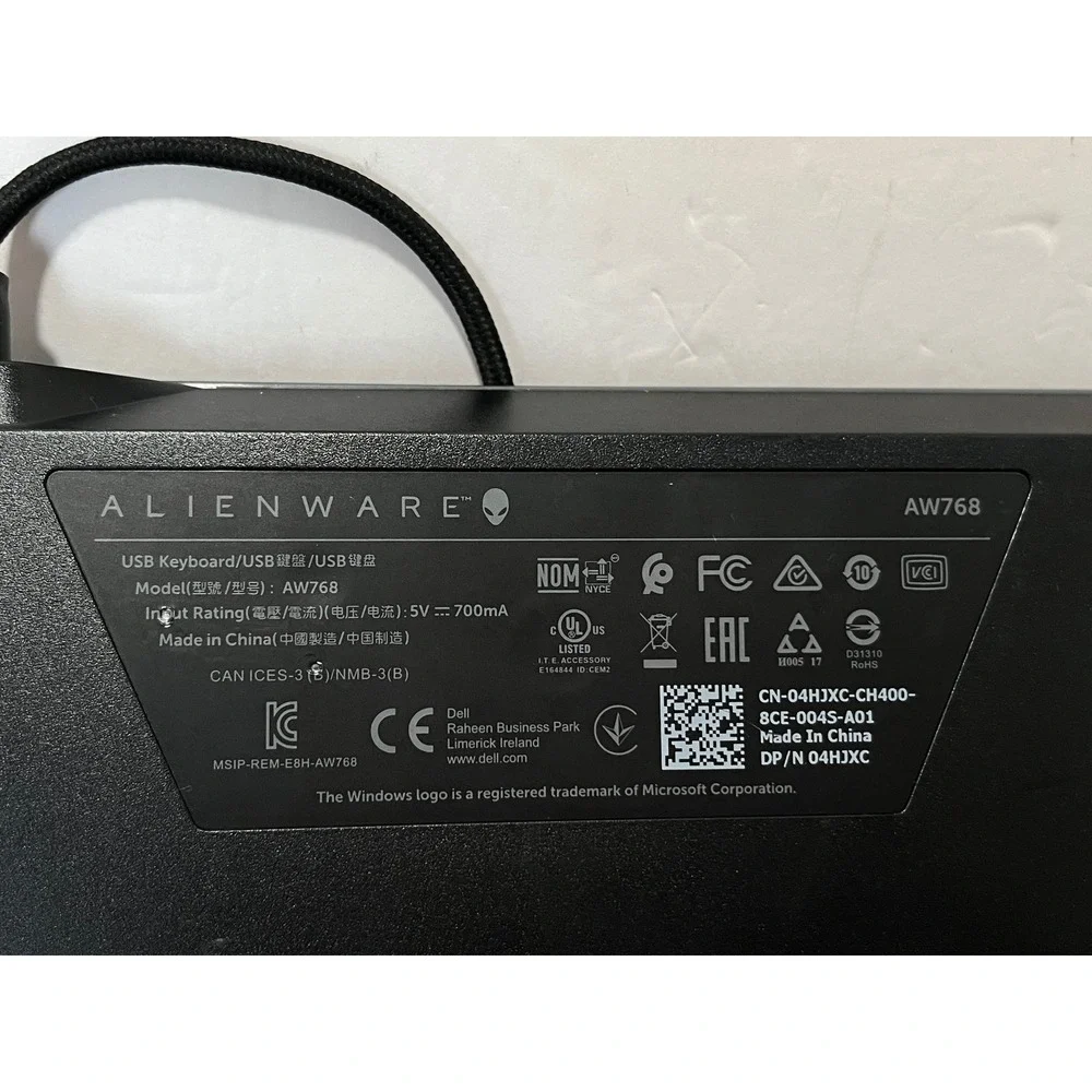 Alienware Pro Gaming Mechanical Keyboard AW768 & Wired Optical Mouse Gunmetal